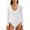 White, variant on Womens Fleece Lined V Neck Bodysuit Long Sleeve Warm Thermal Base Layer Stretch Shaping Top Winter One Piece Outfit