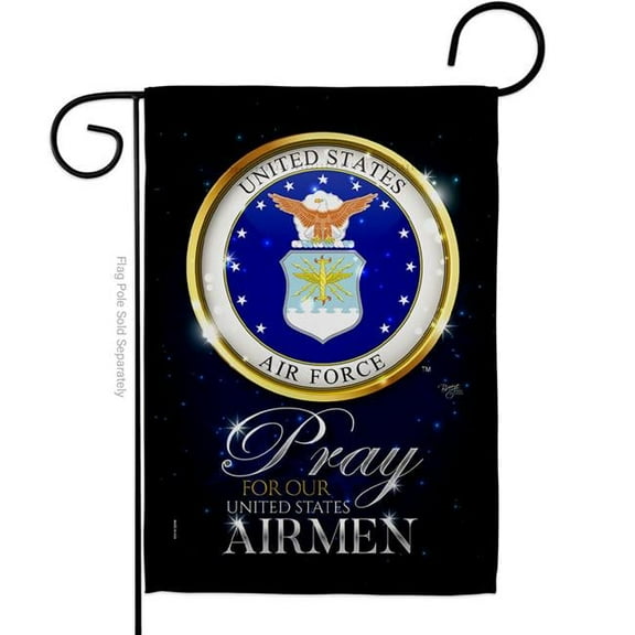 Breeze Decor G120064-BO Pray United States Airmen Armed Forces Air Force Double-Sided Decorative Garden Flag, Multi Color