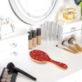 thumbnail image 5 of Wood Paddle Brush with Cushion & Round Hair Brush Candy Cane-shaped Hearts Pattern Detangling Brush for All Hair Types, 5 of 7