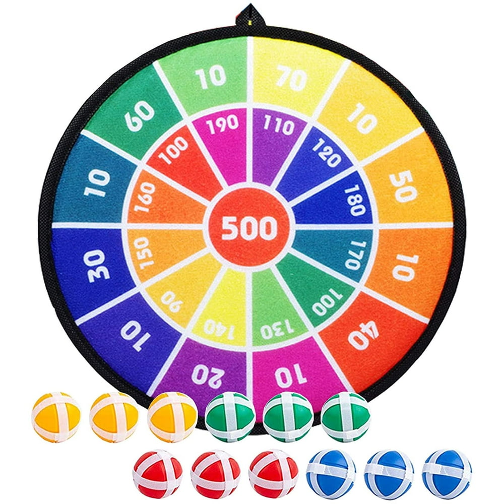 Dart Board Games for Kids,Ideal Indoor and Party Games 28.3Inches Safe Dart Board with 16 Sticky