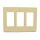 thumbnail image 1 of Placa de pared Leviton Decora Plus, sin tornillos, a presión, 3 bandas, color marfil, 1 of 1