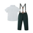 thumbnail image 2 of CARETOO Boy Clothes Suits Toddler Dress Shirt Bowtie Suspender Pants Outfit Sets Formal Wedding 6-10T 95Cotton, 2 of 15