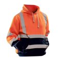 thumbnail image 3 of Pullover Mens Hoodie Sweatshirt with Pocket Drawstring Tops Construction orange XXL, 3 of 8