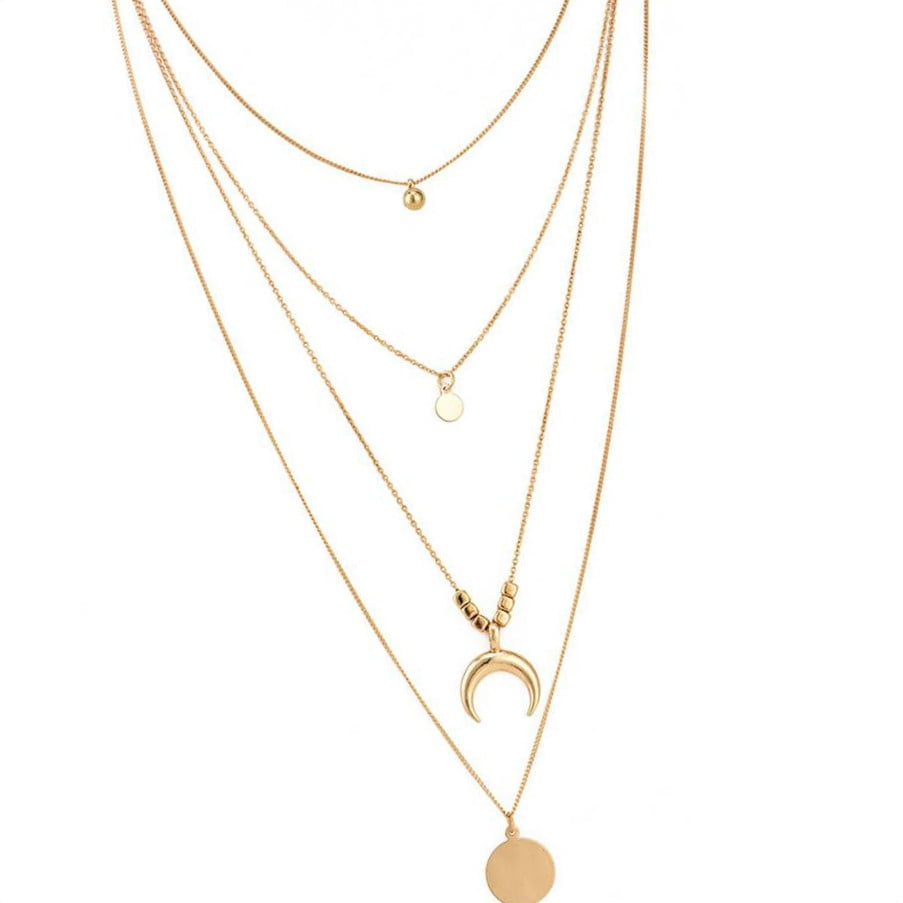 womens gold layering necklaces