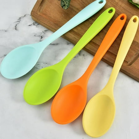 

Meizhencang Soup Spoon Ergonomic Handheld Long Handle Non-slip Silicone Ladle Spoon Kitchen Supplies