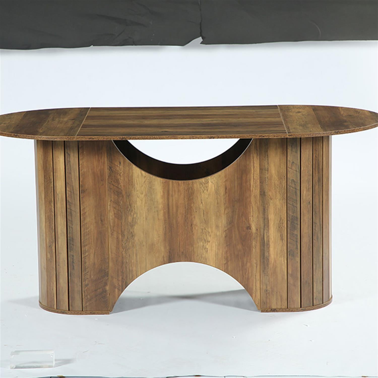 Demi Bonn 63" Dining Table, Farmhouse Kitchen Table for 4, Oval Dinner Table for Dining Room, Home Office, Living Room Furniture, Brown