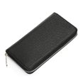 thumbnail image 1 of Cross Pattern Men Wallet Leather Long Wallet Purse with Zipper Closure, 1 of 6