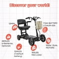 thumbnail image 2 of Dragon Mobile EX Compact 4 Wheel Mobility Scooter for Adults & Seniors - Airline & Cruise Suitable Power Scooter with Foldable Wide Seat - Matte Black, 2 of 9