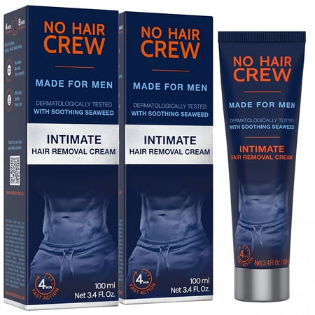 RAGUPEL Intimate/Private at Home Hair Removal Cream for Men-Painless,Flawless,Soothing Depilatory for Manscaping Unwanted Coarse Male Body Hair,100Ml (2 Pack)