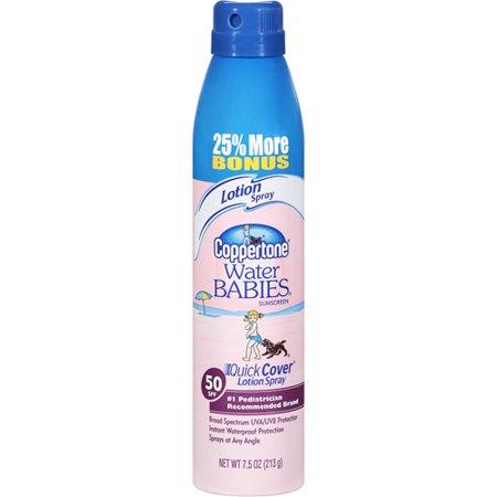 Coppertone Water Babies Lotion Spray Sunscreen SPF 50, 7.5 oz