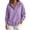 Purple, variant on Women Waffle Knit Henley Hoodie Sevevn Drawstring Hood Button Placket Kangaroo Pocket Long Sleeve Loose Pullover Sweatshirt for Daily Loungewear Street Wear