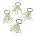 thumbnail image 1 of Saro style de vie perlé Spray Design serviette anneau argent - lot de 4, 1 of 10