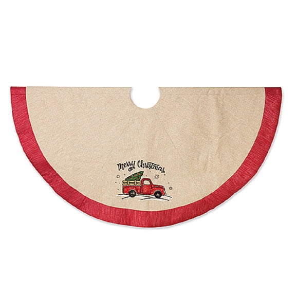Holiday Antique Truck Fabric Christmas Tree Skirt 48 Inch New