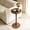 Walnut-Round, variant on Yabanana C Shaped Side Table End Table, 360° Swivel and Adjustable Height Side Table Sofa Table for Couch(Walnut)