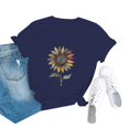 thumbnail image 2 of WZXFASHION T-shirt Décontracté à Manches Courtes pour Femmes, Col en V, Soldes de Printemps, 2 of 4