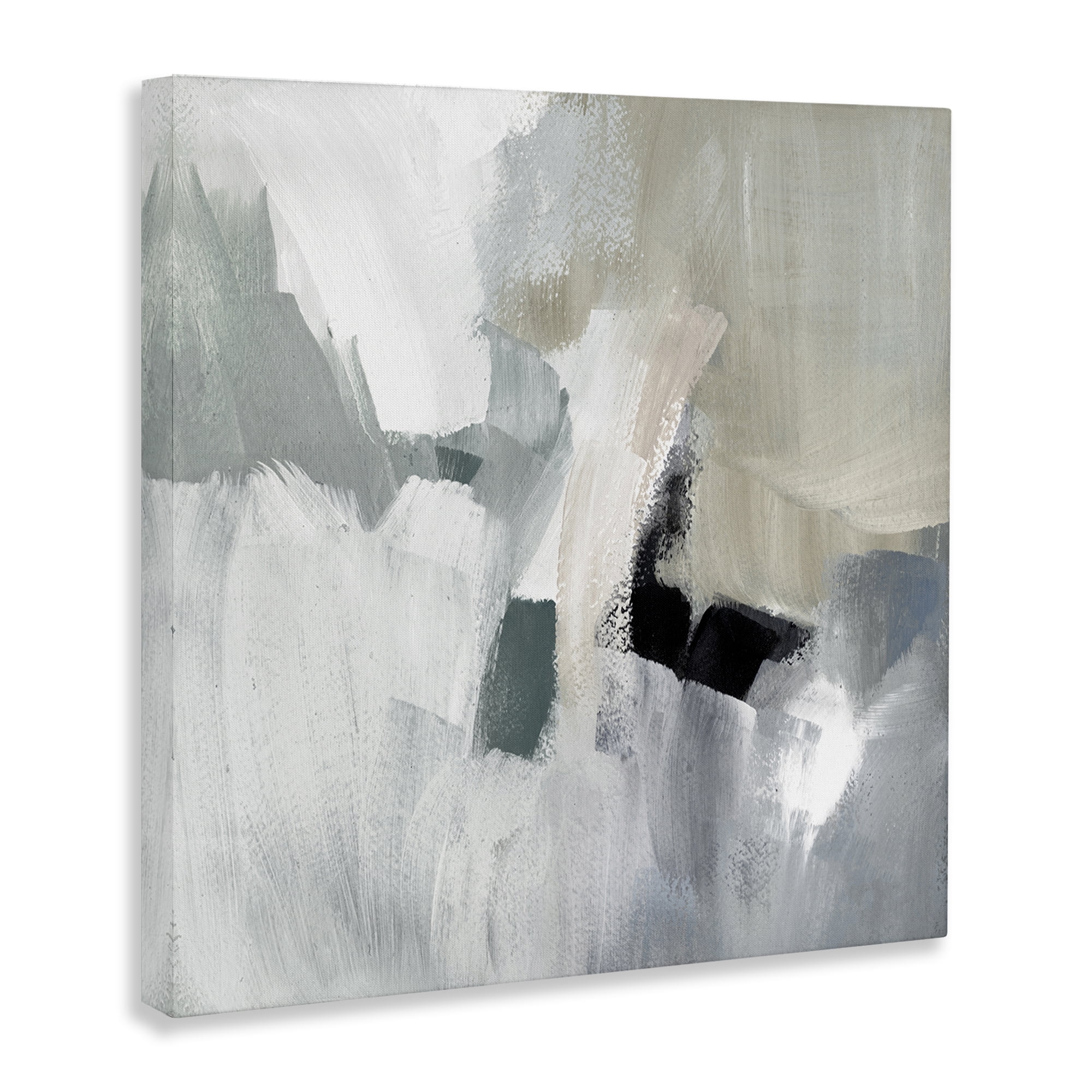 Stupell Industries Quiet In Grays Abstract Abstract Painting Wrapped Canvas Art Print Wall Art, 17 x 17