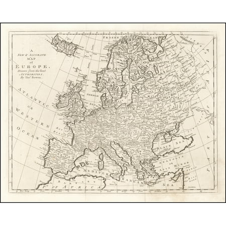 LAMINATED POSTER A New and Accurate Map of Europe Drawn From the best Authorities. POSTER PRINT 24 x (Best Color Accurate Monitor)