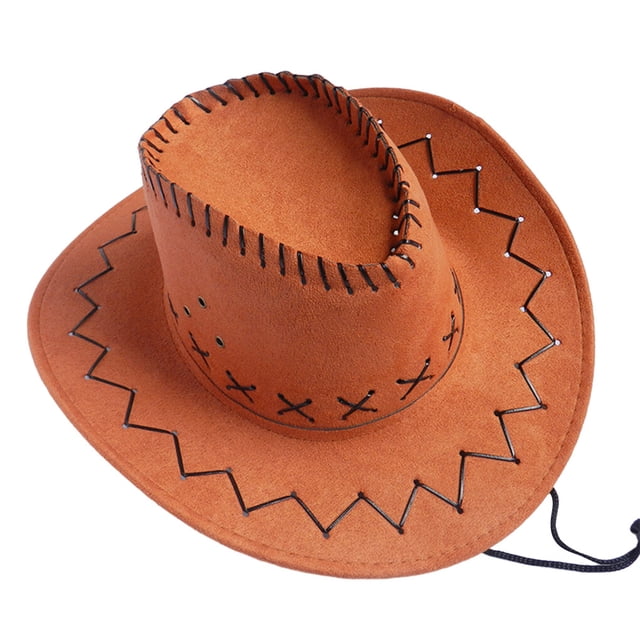 Minnieouse Gorras de vaquero Buena transpirabilidad Estilo occidental Sombrero Retro Caballero Juego de rol Suministros para disfraces Accesorios Sombreros naranja