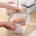 thumbnail image 2 of Food-Grade Storage Box Thickened Sealed Storage Box Kitchen Supplies Double-Layer Drain -Keeping Box, 2 of 7