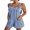 Light Blue, variant on Gupgi Women Bib Overall Shorts Casual Shortalls Sleeveless Loose Jumpsuit with Pockets
