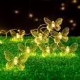 thumbnail image 5 of Huiyi LED Butterfly String Lights, 12m 100LEDOutdoor Solar Powered String Light Waterproof 8 Mode Indoor for Lighting for Lawn Patio Wedding Party Decor, 5 of 8