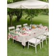 thumbnail image 3 of Outdoor Tablecloth with Umbrella Hole and Zipper, Valentine's Day Rectangle Table Cloth 52x70 Inch Waterproof Tablecloth, Pink Red Roses Love Heart Eucalyptus Burlap Picnic Table Cover for Patio, 3 of 7