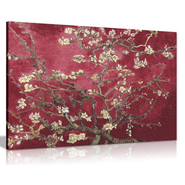 Impression sur Toile Florale Arbre d'Amande en Fleurs (36x24 Po)
