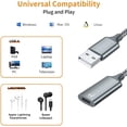 thumbnail image 2 of Cable adaptador de audio USB A a Lightning USB 3.0 macho a hembra, 2 of 8