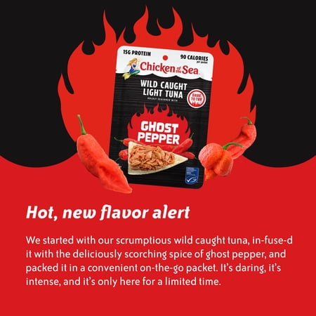 CHICKEN OF THE SEA WILD CAUGHT LIGHT TUNA PACKET, GHOST PEPPER 2.5 OZ