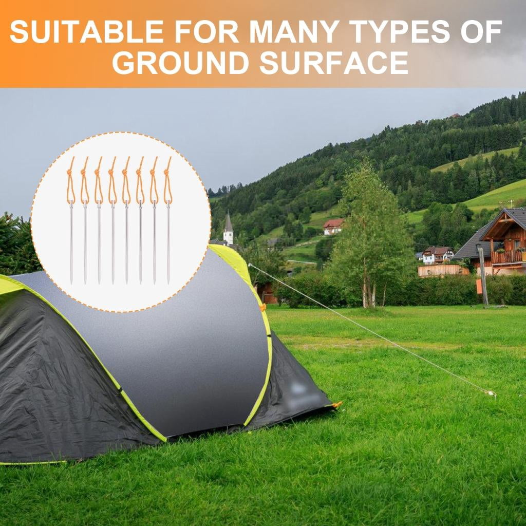 Camping Tent Stakes, Titaniums Alloy Canopy Stakes Spikes Heavy Duty Tent Peg