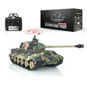 Henglong 1/16 TK7.0 German King Tiger RTR RC Tank Toys 3888A BB Airsoft Smoke Sound Effect Plastic Tracks Sprockets Idlers Road Wheels Driving Gearbox