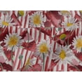 thumbnail image 4 of oneOone Viscose Jersey Dark Peach Fabric Stripe|Triangle & Daisy Floral Sewing Craft Projects Fabric Prints By Yard 60 Inch Wide, 4 of 5