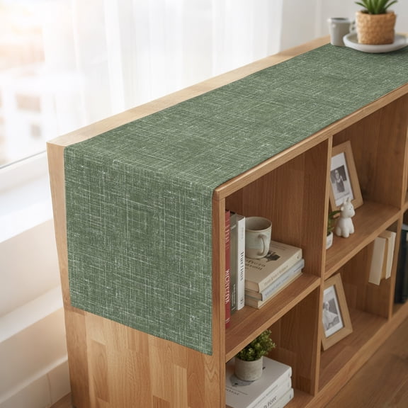Table Runner Retro Sage Green Linen Texture Dresser Scarves 13x36 Inch,Linen Table Runners Rustic Burlap Tablerunner for Home Dining Indoor Outdoor Wedding Party Tabletop Decor