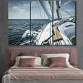 thumbnail image 2 of TISHIRON 3PCS Framed Sailing Boat Canvas Wall Art Set,42"x28" Sailboat Sailing at Sea Horizon Canvas Art Decor, 2 of 7