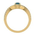 thumbnail image 3 of Blue Diamond Engagement Rings for Women Round Cut Blue Diamond Rings Criss Cross Intertwined 14K Gold 1.10 Carat (F,VS1), 3 of 5