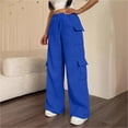 thumbnail image 7 of akafmk Womens Cargo Sweatpants Fall Wide Leg Sweatpants Elastic Waist Drawstring Winter Workout Hiking Stretch Casual Sweatpants, Size XL, 7 of 7