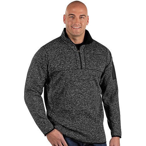 Antigua Antigua Men's Fortune 1/4 Zip Sweater Knit Pullover Tall XLT Black Heather Walmart