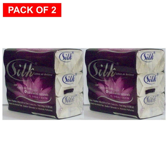 Silk Beauty Bar with Floral Essence Midnight Orchid & Natural Moisturizer Sensual & Silky Skin, 3 Bars In 1 Pk, 100g (Pack Of 2)