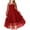 Red-a, variant on Girl Dresses Contrast Mesh Puff Long Sleeve High Waist A Line Short Dress Girl Party Dress for Girls 5-6 Years