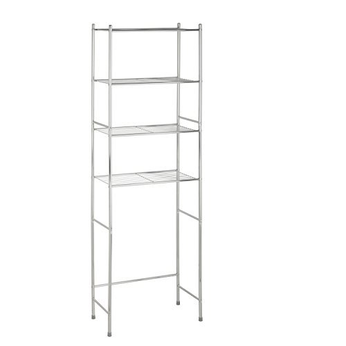 HoneyCanDo 4Tier OverTheToilet Chrome Shelving Unit