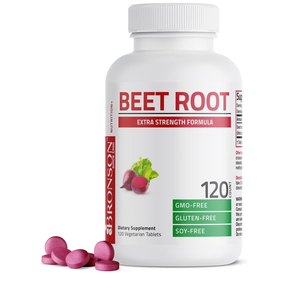 Bronson Beet Root Extra Strength Non-GMO, 120 Vegetarian Tablets