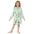 thumbnail image 6 of FORMRS Niños Bathrobe Unisex Hooded Robe Soft Plush Pajamas Sleepwear, Size 2-3T, Space Patterns, 6 of 7
