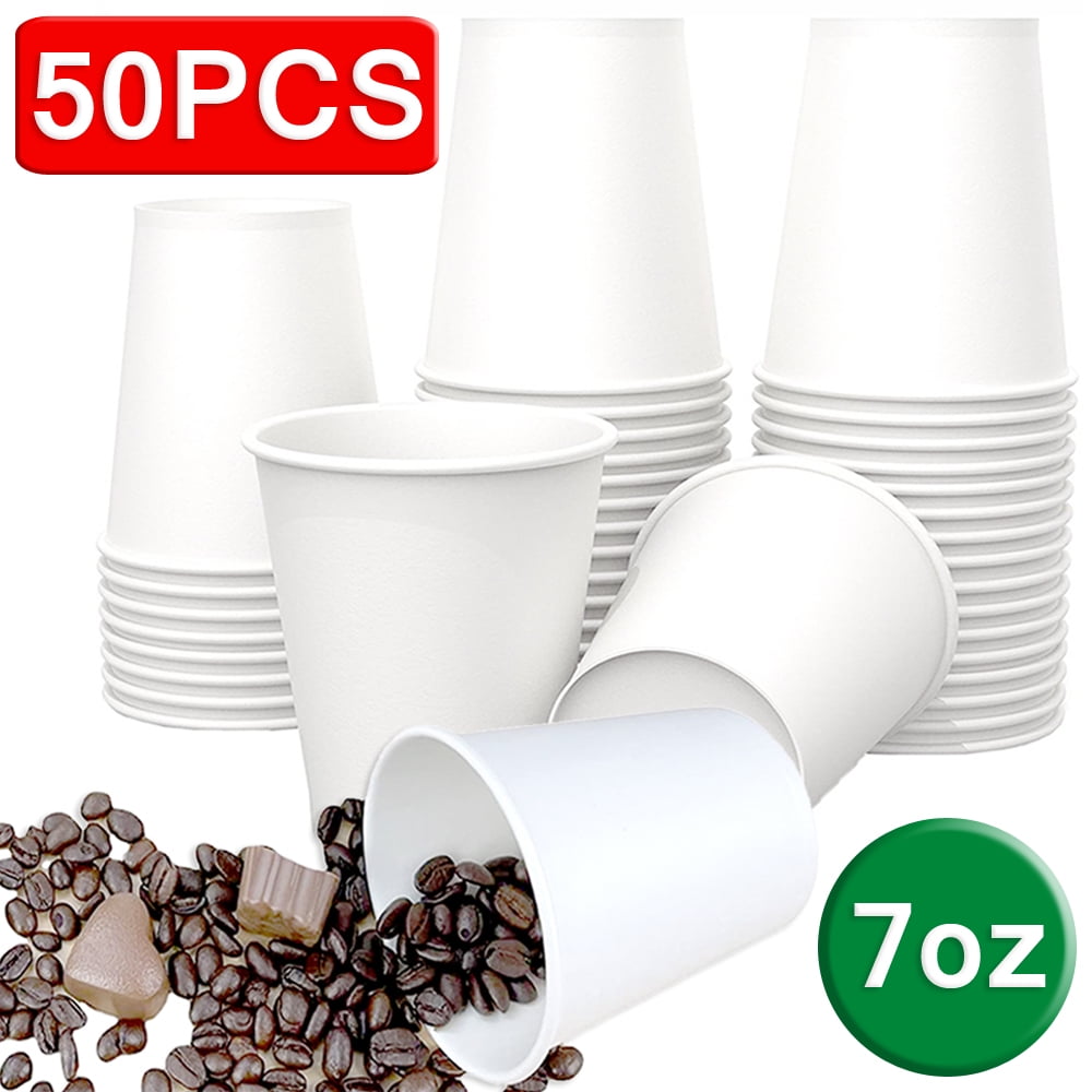 Skycarper Disposable Paper Cups for Hot and Cold Drinks 50Pcs Coffee
