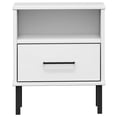 thumbnail image 2 of vidaXL Table de Chevet avec Pieds en Métal Blanc en Bois Massif de Pin OSLO, 2 of 5