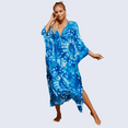 thumbnail image 5 of Miss Lavish London Floral Plus Size Kaftan Dresses for Women– Beach Swimsuit Cover Up Batwing Sleeve Mumu Sundresses 2025 Vacation - African Kaftans Long Moroccan Caftan Dress -Indigo, XL, 5 of 8