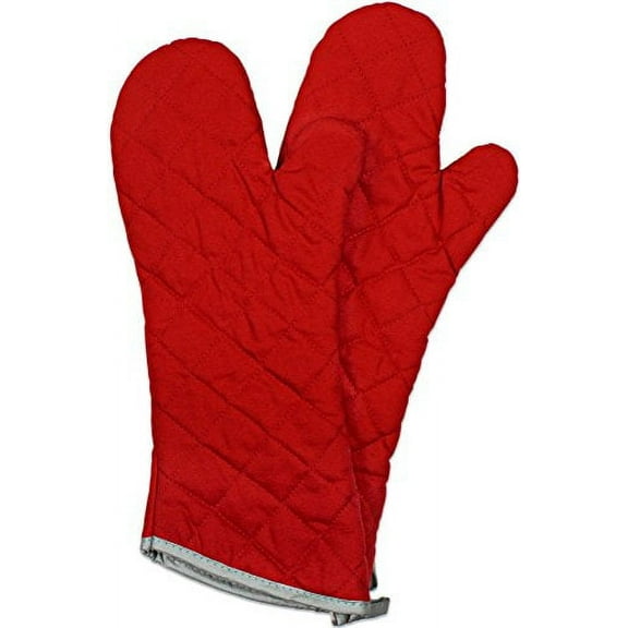 Nouvelle Legende® Flame Retardant Kitchen and Outdoors Mitts Quilted Red (2-Pack)