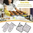 thumbnail image 5 of Pofeuu Lavender Flowers Print Oven Mitts and Pot Holders 4 pcs Set,High Heat Resistant 500 Degree Extra Thicken Long Kitchen Cotton Oven Glove for Cooking, 5 of 6