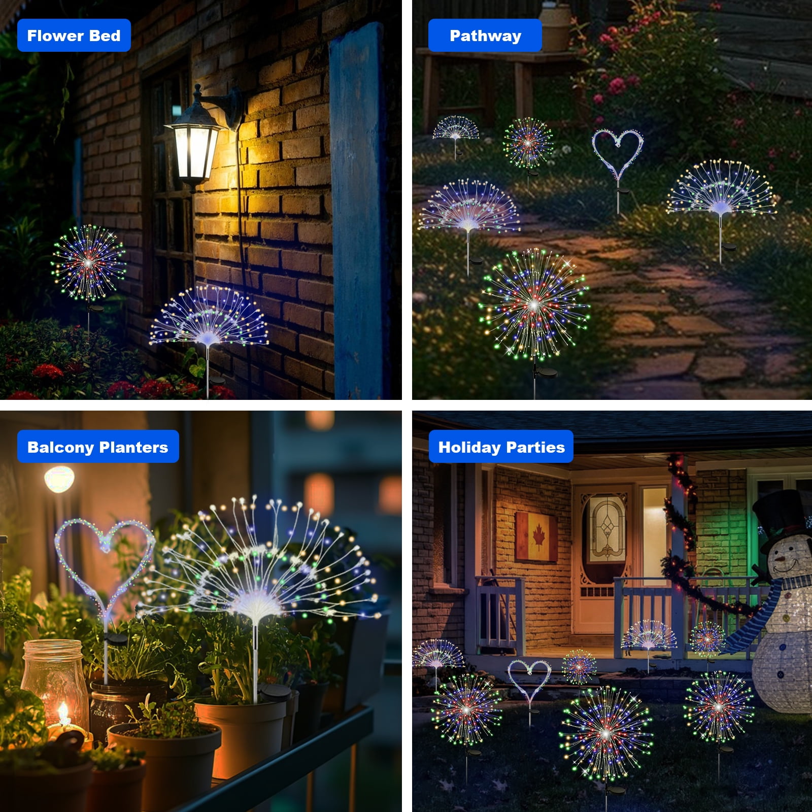 Solar Garden Stake Lights Firework, Outdoor Solar Lights With DIY Bendable Copper Wire, 6PCS Yard Decrations Waterproof for Outdoor Decor, Garden Decor, Outside Patio Decor, Chiristmas Decor