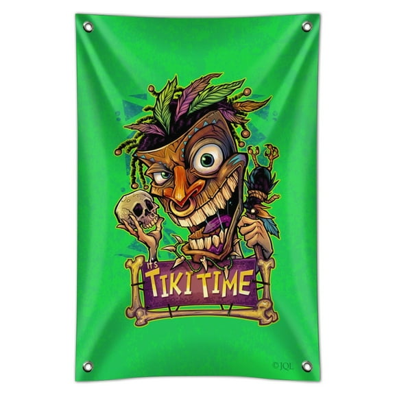Tiki Time Witch Doctor Tropical Island Home Business Office Sign