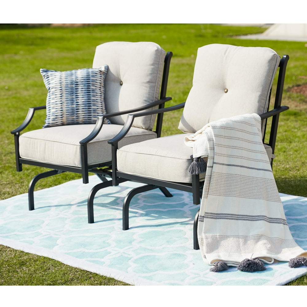 2-Piece Outdoor Rocking Motion Chair Set - Walmart.com - Walmart.com